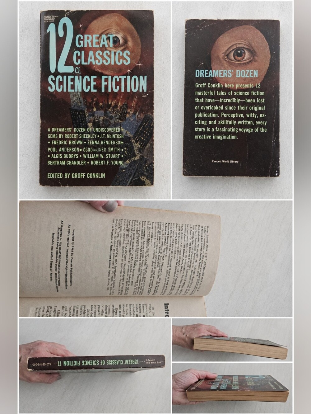 Vintage 1963 12 Great Classics of Science Fiction – Groff Conklin – Fawcett PB